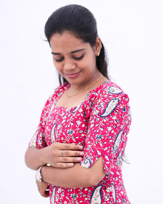 Kalamkaari Printed (Pink)